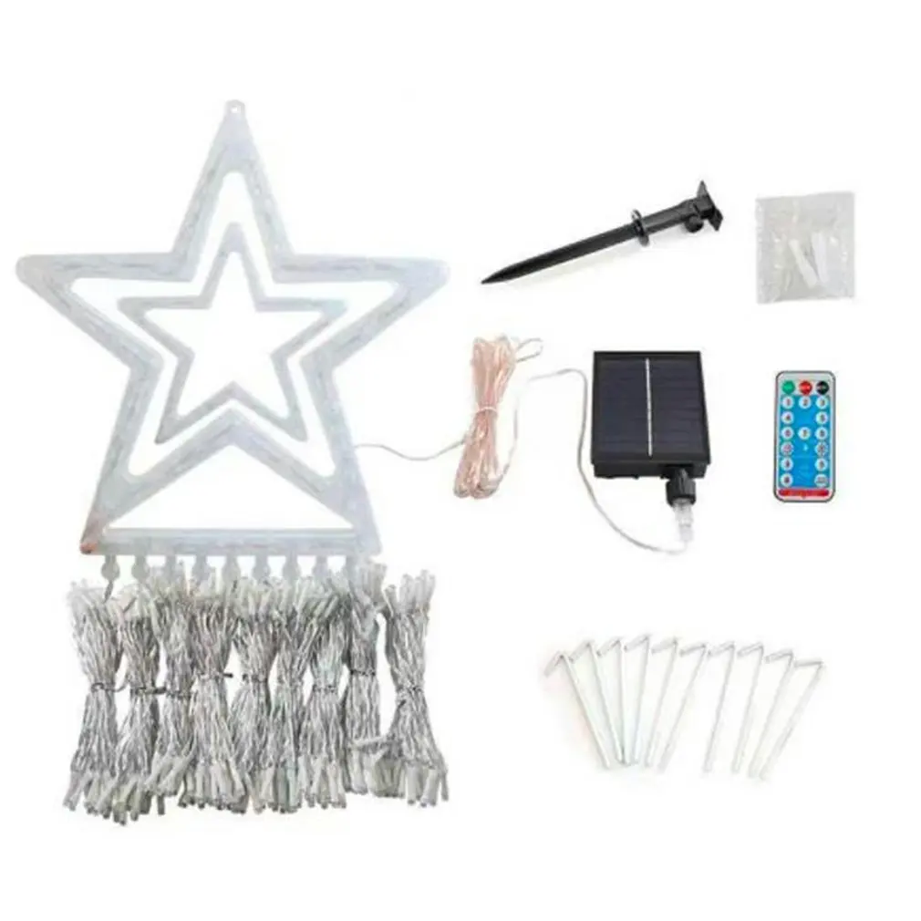 

Pentagram Waterfall Lights Christmas Hanging Tree Lights Water Lights Meteor Lights Garden Remote Control Solar Lights