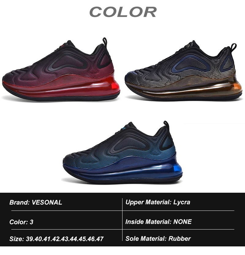 VESONAL Brand Comfort Lycra Sneakers Men Casual Shoes For Adult Hot New Autumn Air Cushion Running Shoes Male Footwear Non Slip