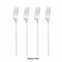 kitchen dinnerware set stainless steel cutlery set home mirror white silver tableware knifes forks spoons ice spoons dinner set