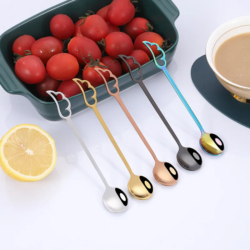 

Creative Shape Coffee Spoon Stainless Steel Ice Cream Scoop Mixing Coffee Tea Mixing Spoon Dessert Spoon Home Supplies