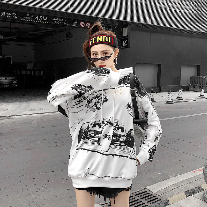 Модные толстовки с принтом картинг мужская одежда мужские хип хоп Уличная