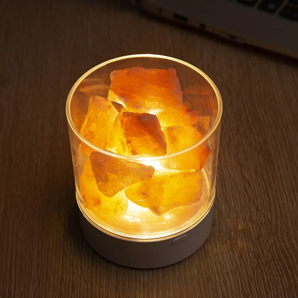 Лидер продаж товары 2020 светодиодная лампа с натуральным кристаллом и солью