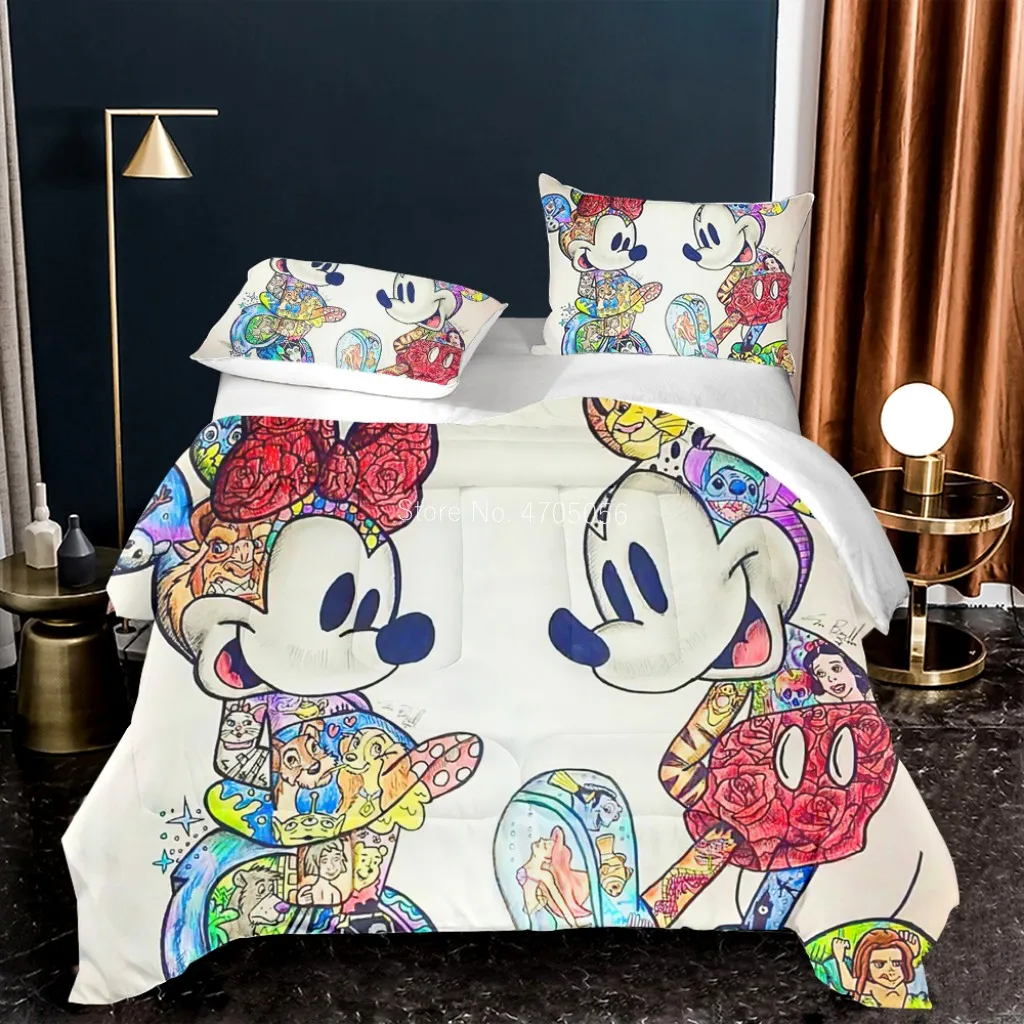 Летнее стеганое одеяло Disney для детей девочек спальни Микки и Минни Маус 172*218 см