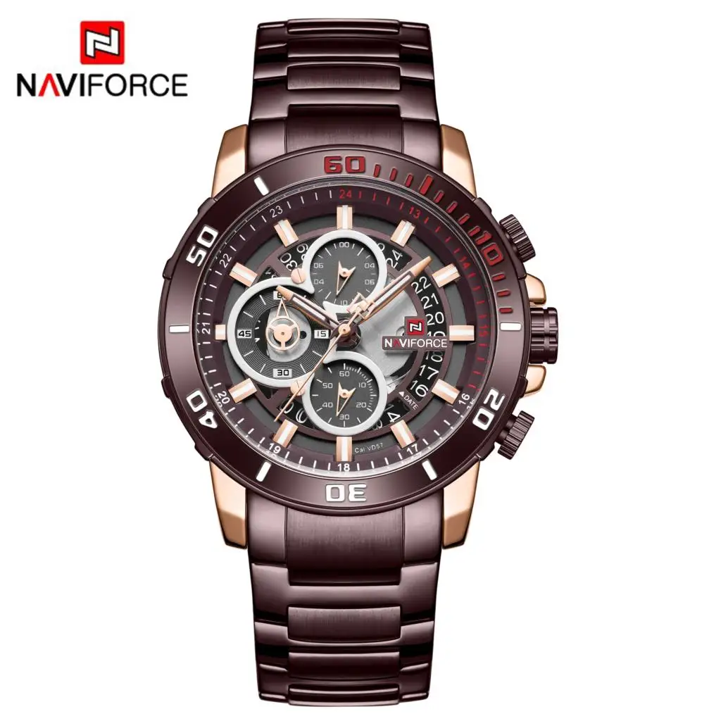 

NAVIFORCE Men Watch Fashsion Sport Waterproof Sports Clock Wrist-Watch Male Chronograph Stainless-Steel Military Top-Brand 2020