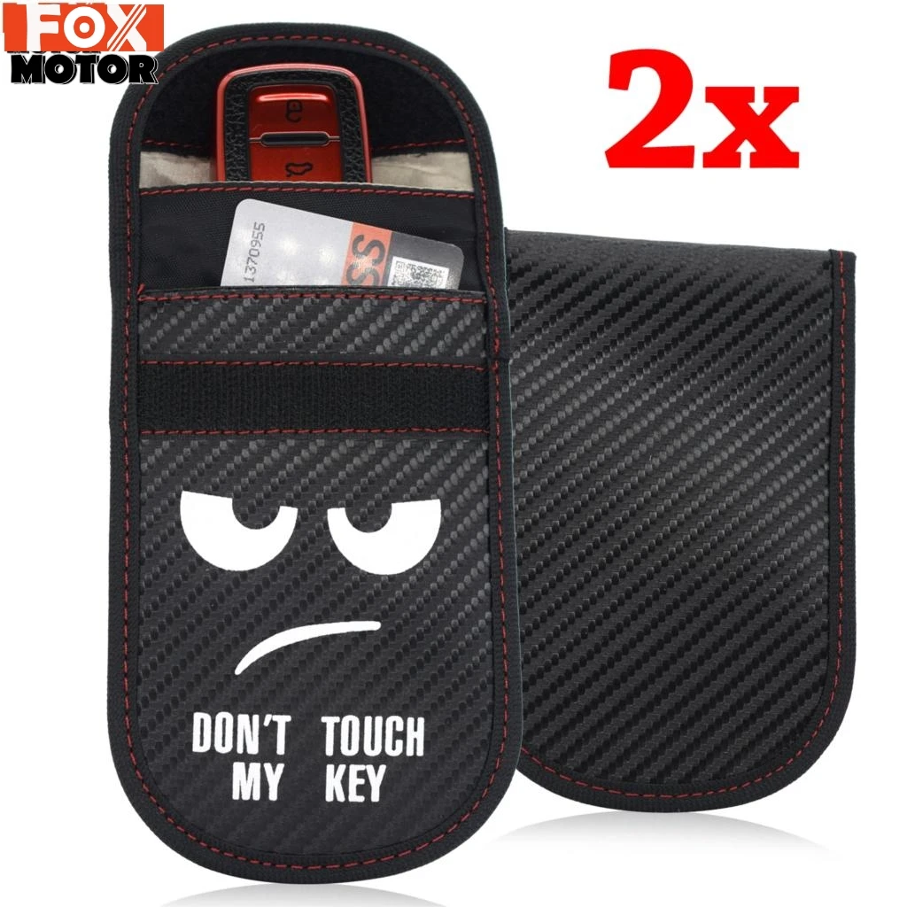 

2 Car Key Signal Blocker Punch Case Faraday Bag Blocking Fob Keyless RFID Blocking Remote Protection Anti-Hacking Anti-radiation