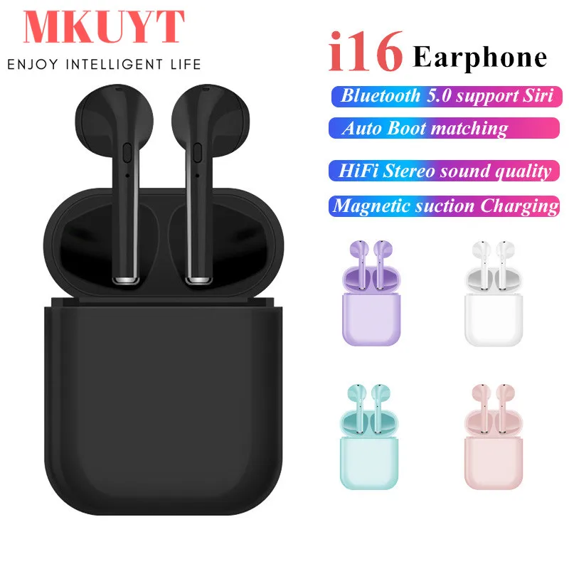 MKUYT i16 TWS Беспроводные Bluetooth 5,0 наушники мини 3D бас гарнитура наушники стерео Hearphone PK Air i10 i12 i13 i14 i60 i18 i30