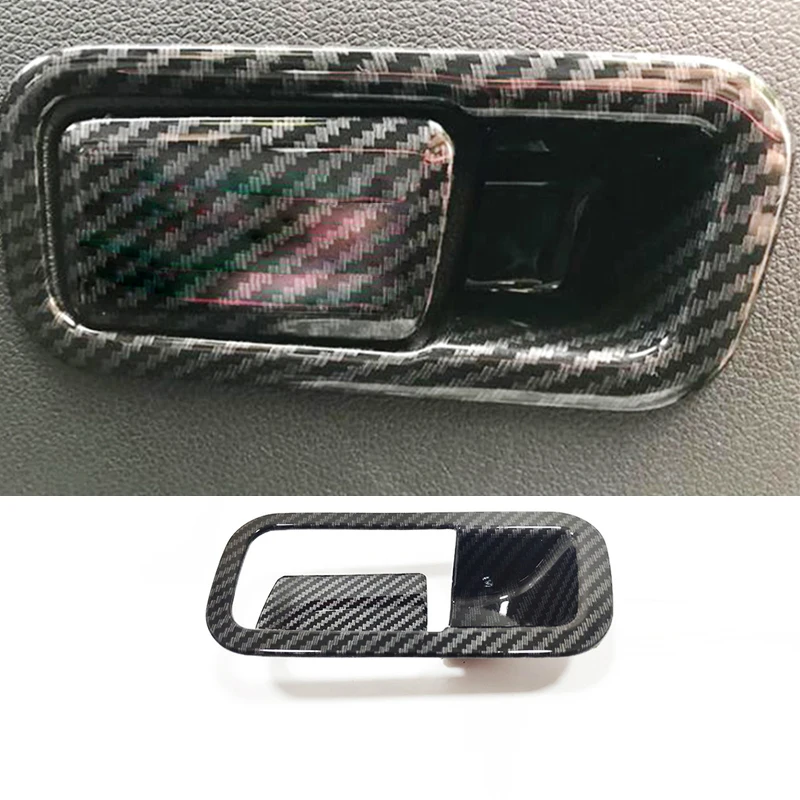 

For Hyundai Kona Encino 2018 2019 Accessories ABS Matte/Carbon fibre Car copilot glove Box handle bowl Cover Trim Styling 2pcs