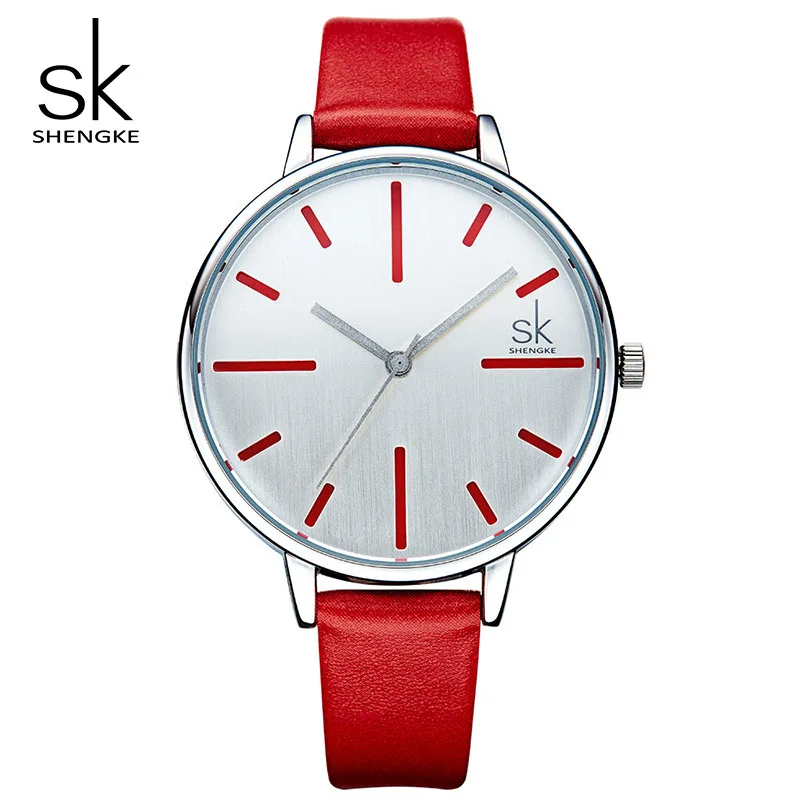 

SHENGKE Women's Watch Fashion Leather Watch Simple lady watch irregular clock MUJER BAYAN KOL SAATI MONTRE MONTRE FEMININO