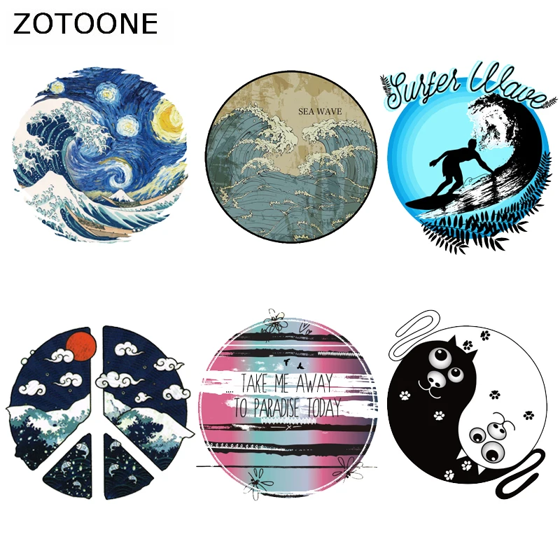 Термоклейкие нашивки ZOTOONE для одежды сделай сам пейзаж морская живопись