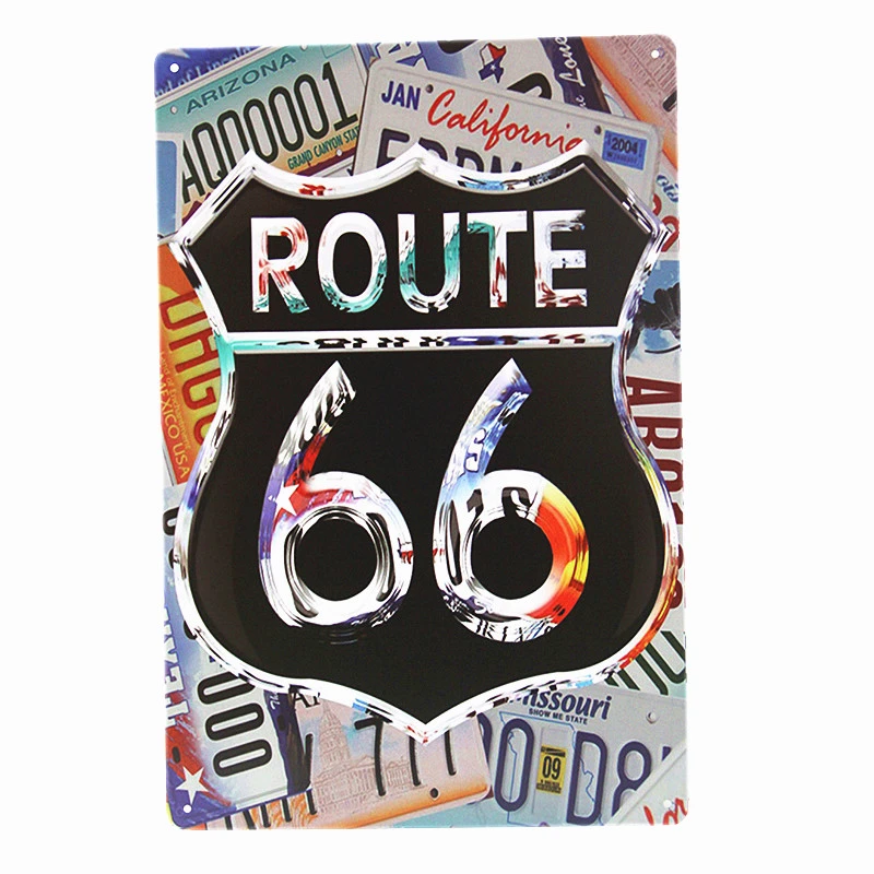 DL-Yard вывеска route 66 винтажная жестяная вывеска кофе-бар Правила Дома настенные художественные плакаты поднос в античном стиле - Цвет: Черный