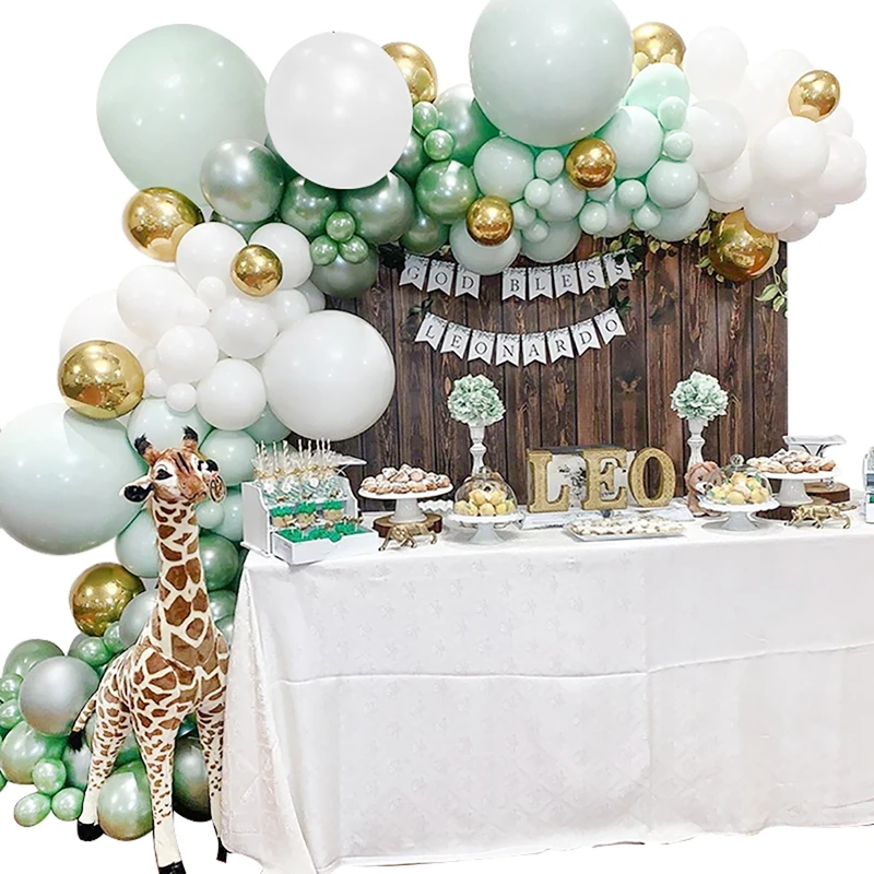 

Macaron Green Balloon Garland Jungle Party Latex Balloons 1st Birthday Party Decor Wedding Birthday Baloon Baby Shower ballons