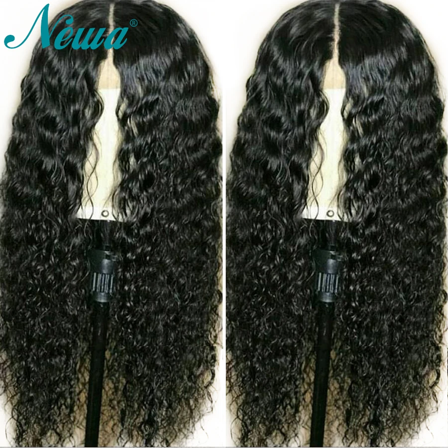 Newa Hair 360 волосы на шнурках спереди al парик предварительно сорвал с волосами младенца волна воды бразильские волосы Remy фронта шнурка человеческих волос парики для черных женщин