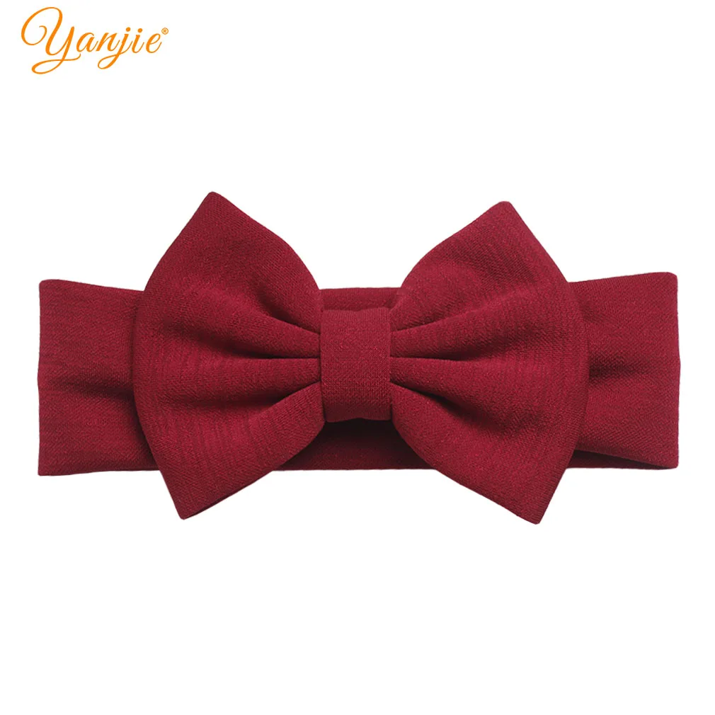Headband B-8 Новинка года; ребристая ткань; бант; тюрбан; сезон весна; 5 дюймов; большой бант для волос; повязка на голову для девочек; головной убор для детей; аксессуары для волос; Лидер продаж - Цвет: Headband B-8