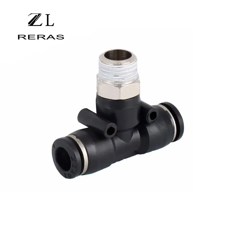 PB пластик быстрая вставка пневматический элемент для Т-образного трехканального