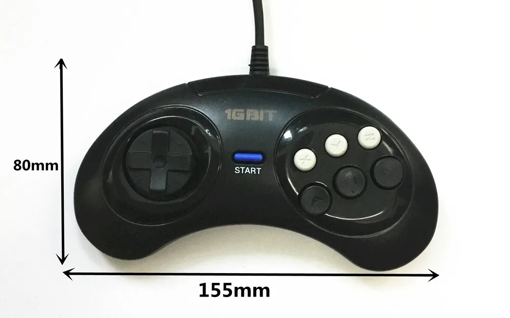 Игровой контроллер геймпад для 16 бит SEGA Genesis/SEGA MD MegaDrive ТВ игровая консоль 6 кнопок 9P штекер 1,8 м Толстый кабель с режимом