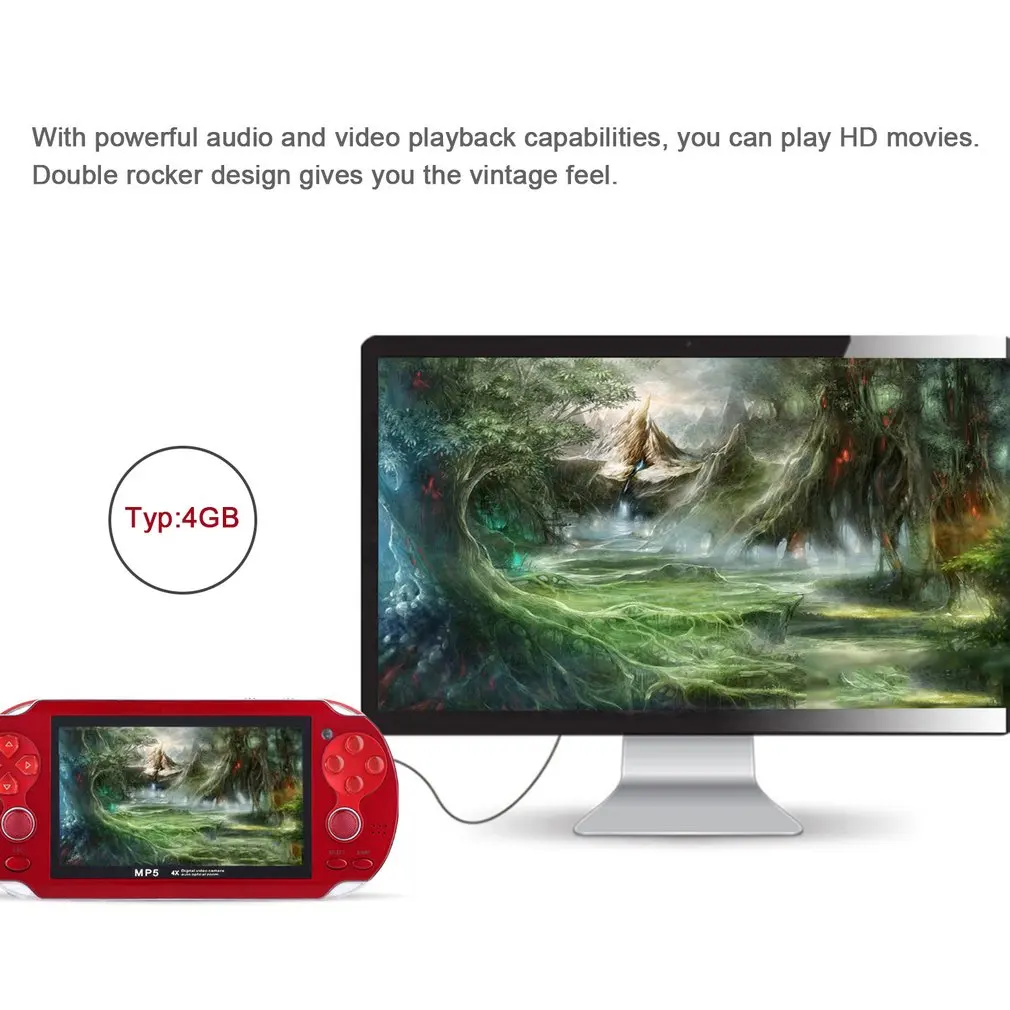 Мини игровая консоль для Playstation игра для psp машина двойной джойстик 4,3 дюймов экран 8G память видео камера MP4
