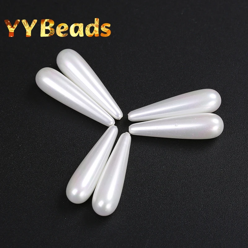 

Natural White Water-drop Shape Shell Pearls Irregular Beads 8x30mm 3PCS For Jewelry Making DIY Bracelet Ear Studs Accessories