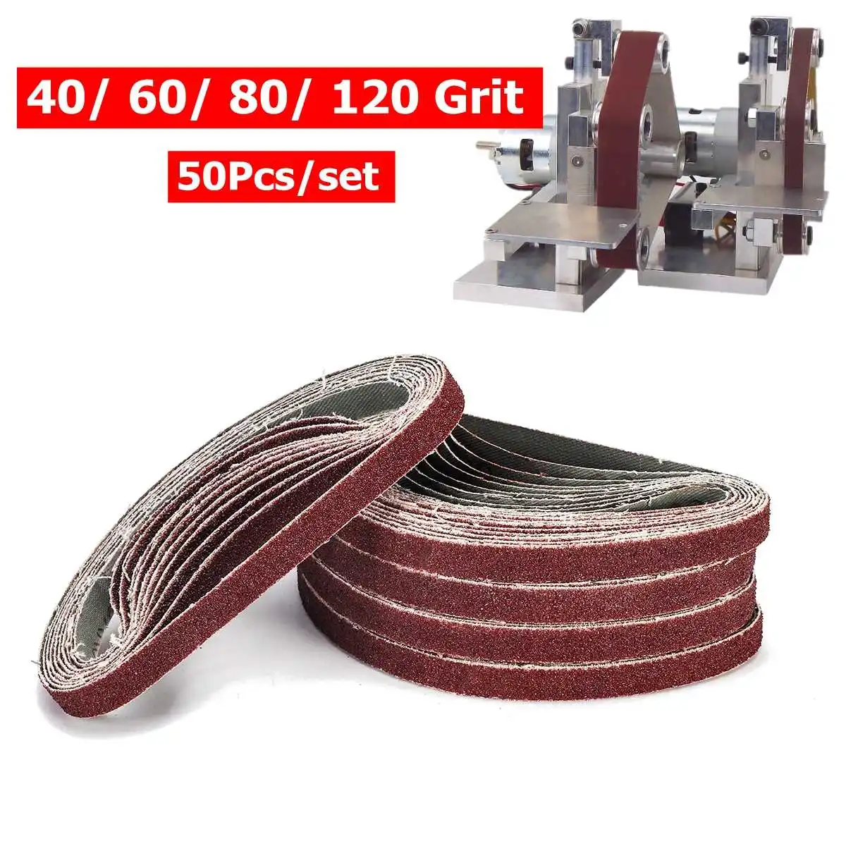 50 шт 40/60/100/120 шлифование песком ремни Металлические Шлифовальные Алюминиевые полосы полировщик оксидный шлифовальный станок 10x330 мм