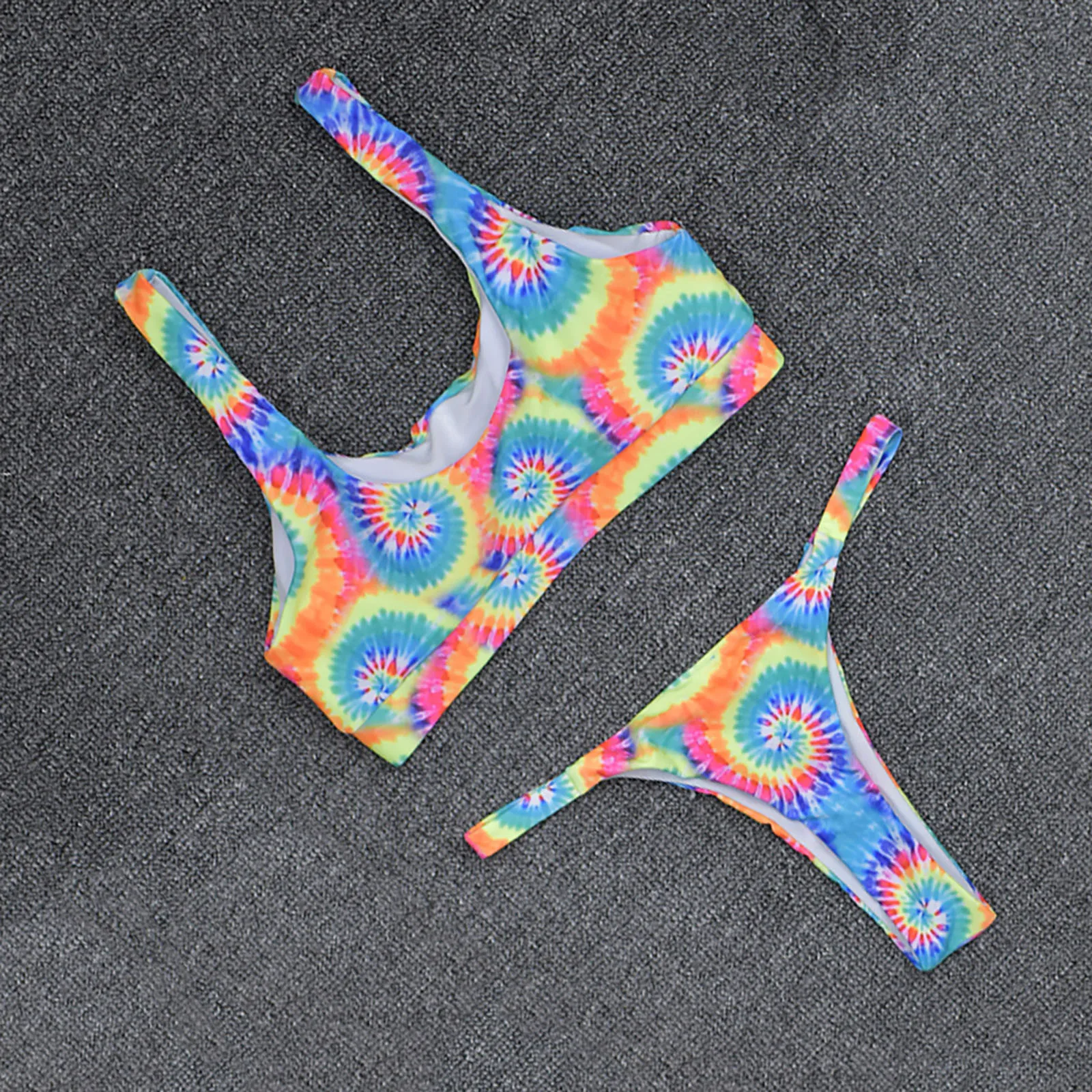 

Bikini 2021 Women Colorful Striped Bikini Set Summer Bandage Push Up Swimsuits Brazilian Biquini Set Ladies Swimwear Beach Suits