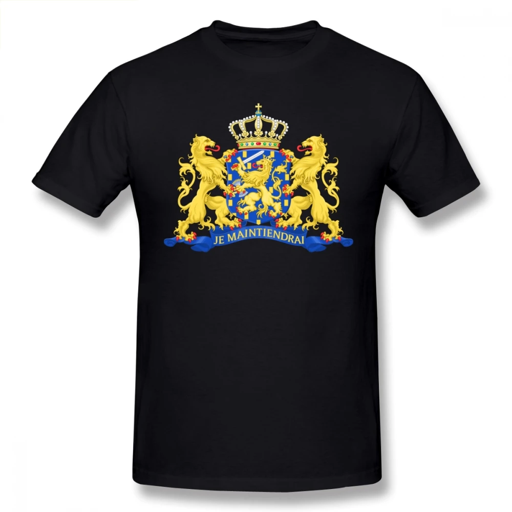 

Netherlands Coat Of Arms Men T Shirt Top Street Wear Big Size O-neck Cotton Custom Short Sleeve Tee Shirts Homme