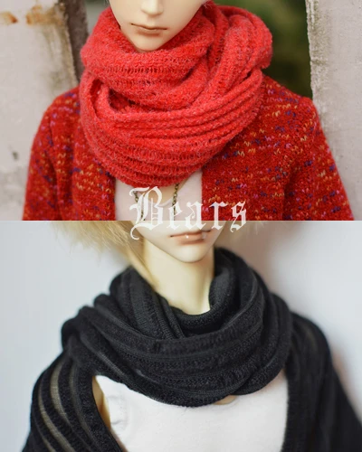 

BJD doll clothes acessories black all matched striped knitted scarf for 1/4 BJD MSD MDD doll size doll bjd clothes accessories