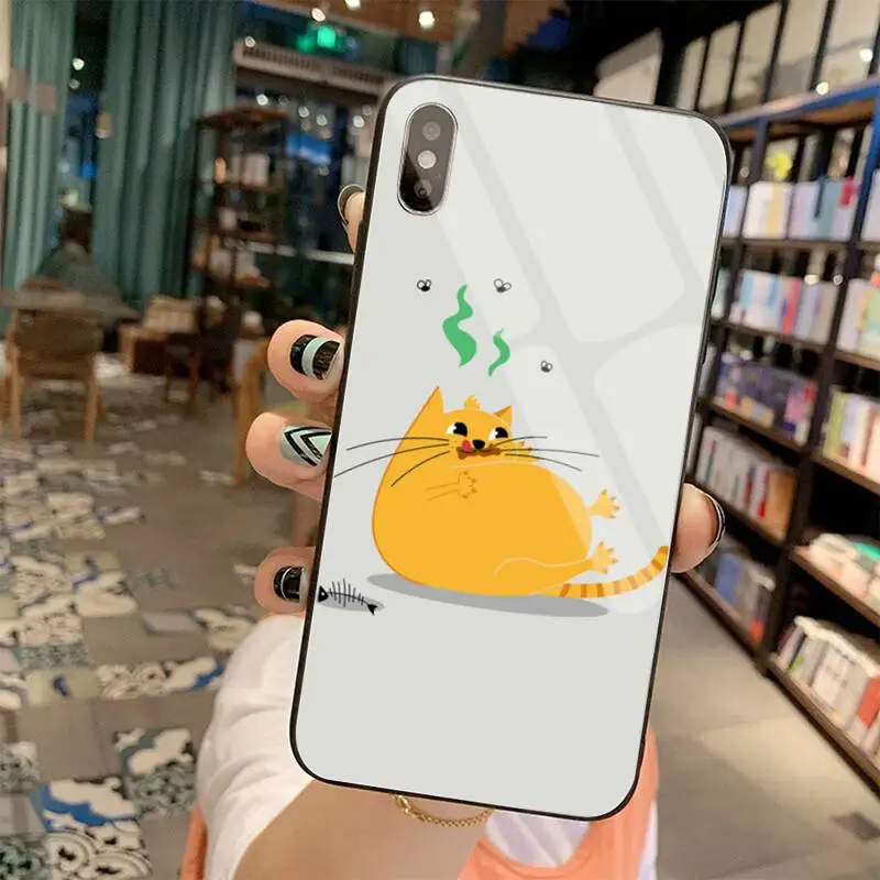 cutewanan smelly cats phone case cover tempered glass for iphone 11 pro xr xs max 8 x 7 6s 6 plus se 2020 case free global shipping