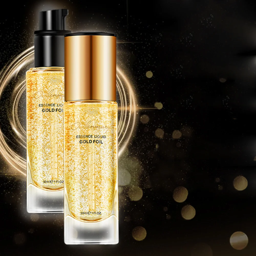 

1 Bottle of 24K Gold Face Serum Hyaluronic Acid Moisturizing Brighten Gold Foil Essence