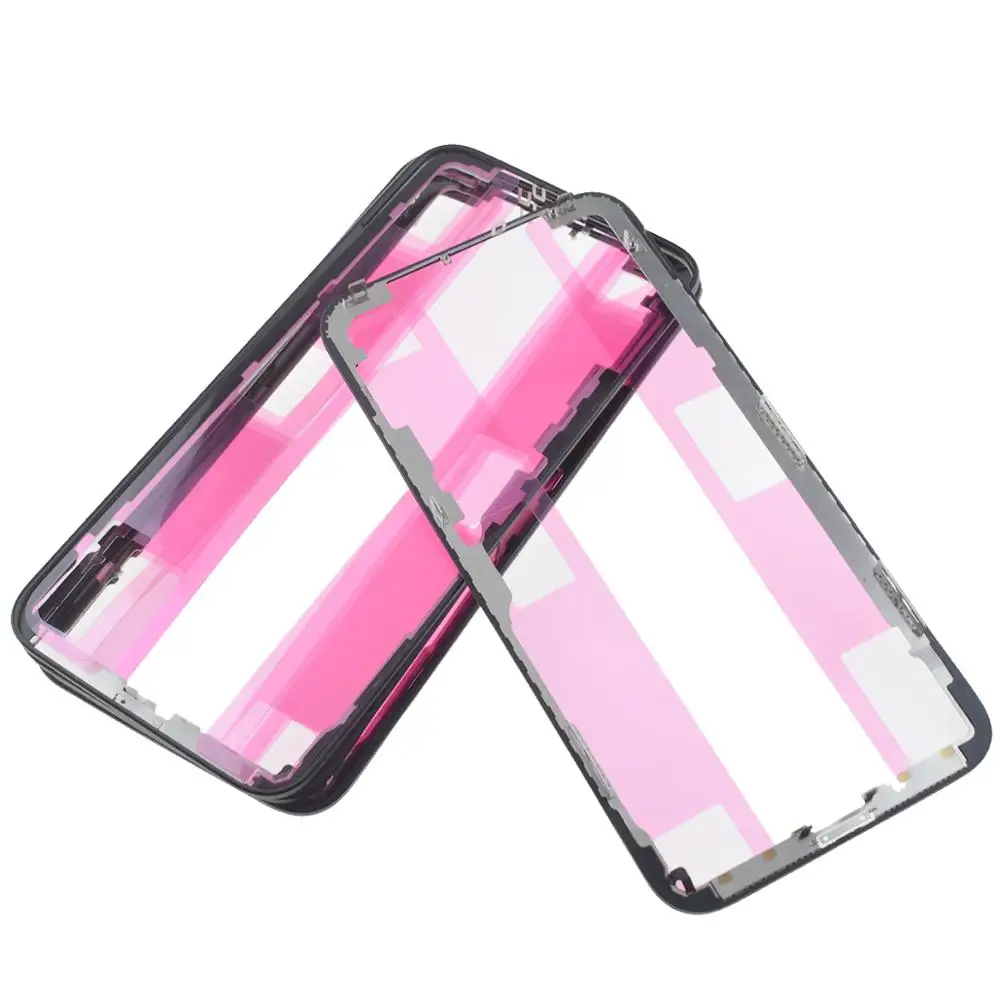 

5PCS AAA LCD Screen Front Glass Mid Frame Bezel with Adhesives for iPhone 12 11 Pro X XS XR Max Middle Chassis Tape