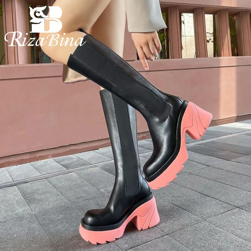 

Сапоги женские из натуральной кожи, на платформе, зимние, теплые, до колена, размеры 34-40