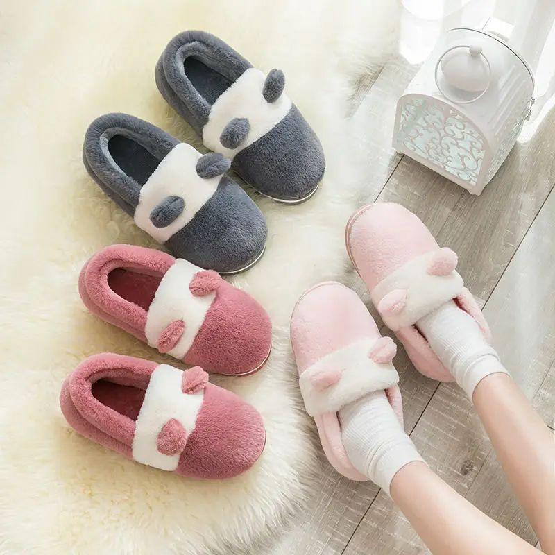 

Men's Cotton Slippers Winter Household Indoor Warmth, Thick-soled Large Size Plush All-inclusive Heel Home Cotton Shoes Women