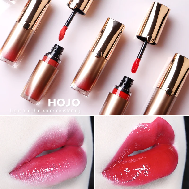 Hojo Увлажняющий блеск для губ глазурь сексуальный красный телесный коричневый
