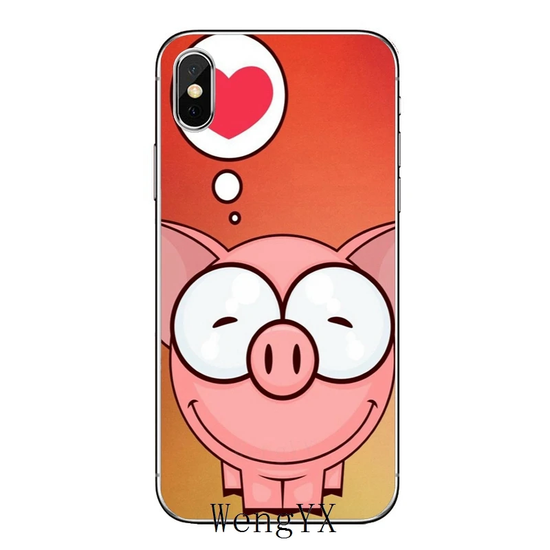 Аксессуары чехол для телефона iPhone 11 Pro XS Max XR X 8 7 6 6S Plus 5 5S SE 4s 4 iPod Touch pink Funny Pig Baby Luxury |