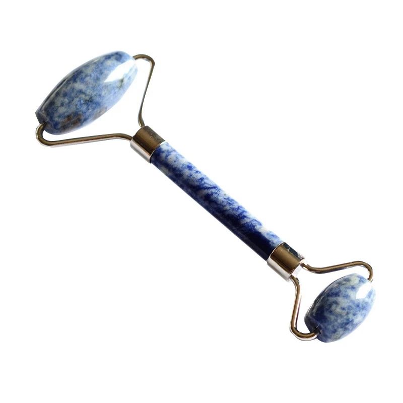 

Natural Blue Point Stone Facial Rollers Double Head Removal Wrinkle Facial Neck Beauty Massager Beauty Tools Roller