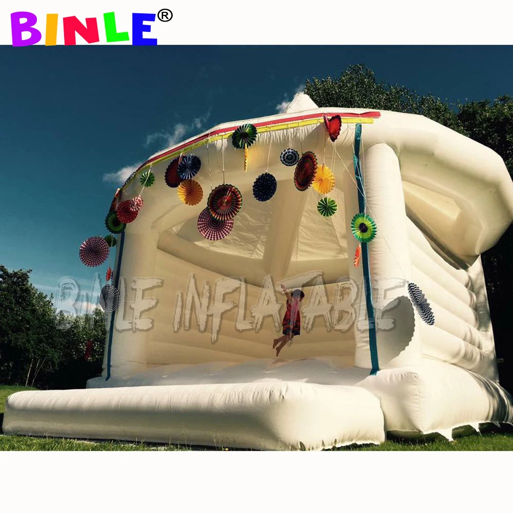 

High quality 0.55mm PVC pure white inflatable wedding bouncer jumping castle inflatable bouncy castle for adults