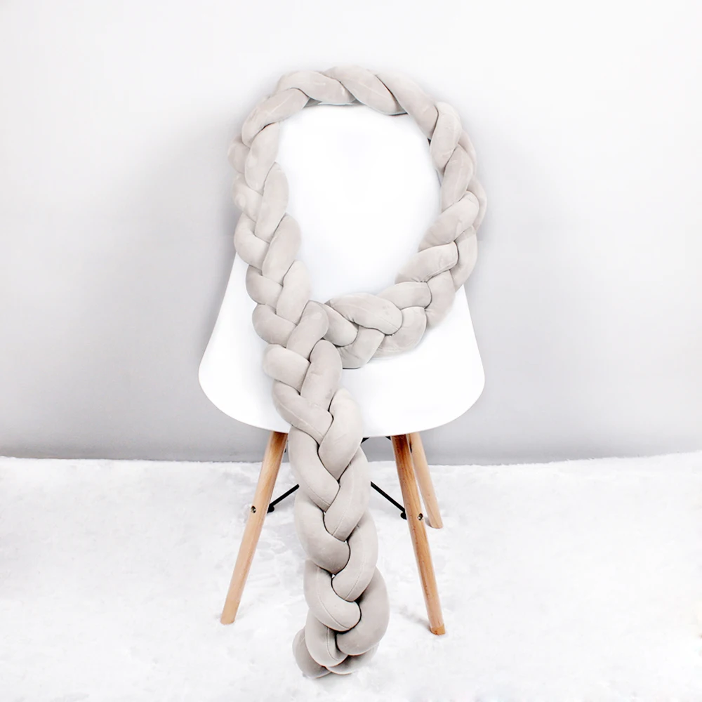 

1M/2M Length Nordic Knot Newborn Bumper Knot Long Knotted Braid Pillow Bebe Baby Bed Bumper in the Crib Infant Room Decor