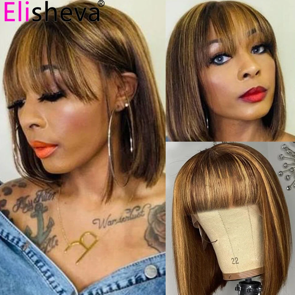 

Honey Blonde Lace Front Wigs Highlight Wig Human Hair Bob Lace Wig Short Brazillian Wig 13x4 Straight Lace Front Wigs PrePlucked
