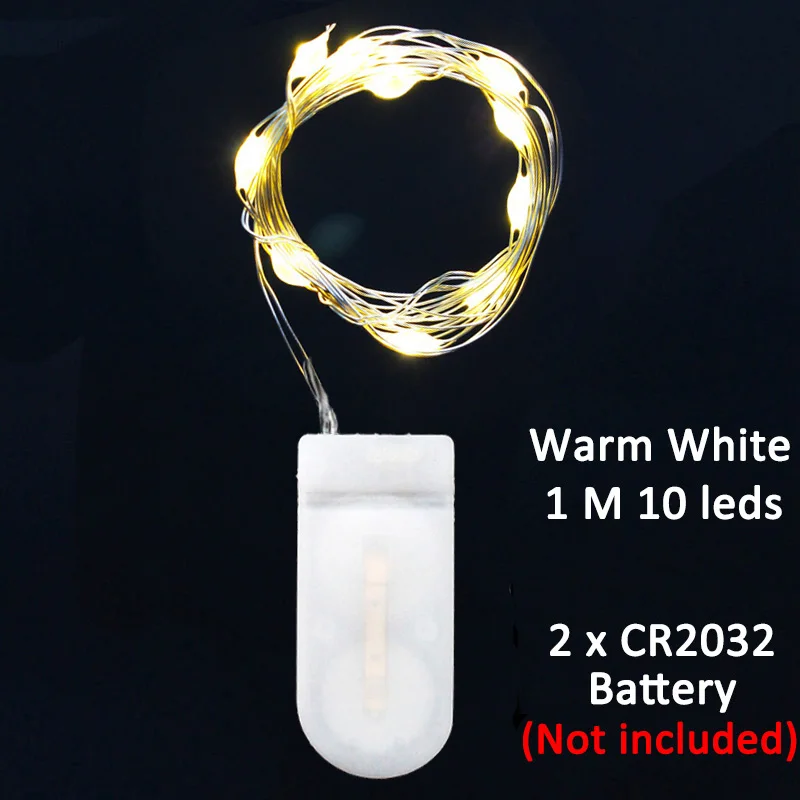 1m 10led warm 2 м вино с пробкой пробка для бутылки светодиодный свет гирлянда Счастливого Рождества украшения для дома украшения счастливого Нового года Рождественский Декор - Цвет: 1m 10led warm