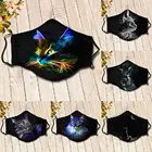 Многоразовая маска для лица с принтом кошек, Пылезащитная, ветрозащитная, моющаяся, для взрослых