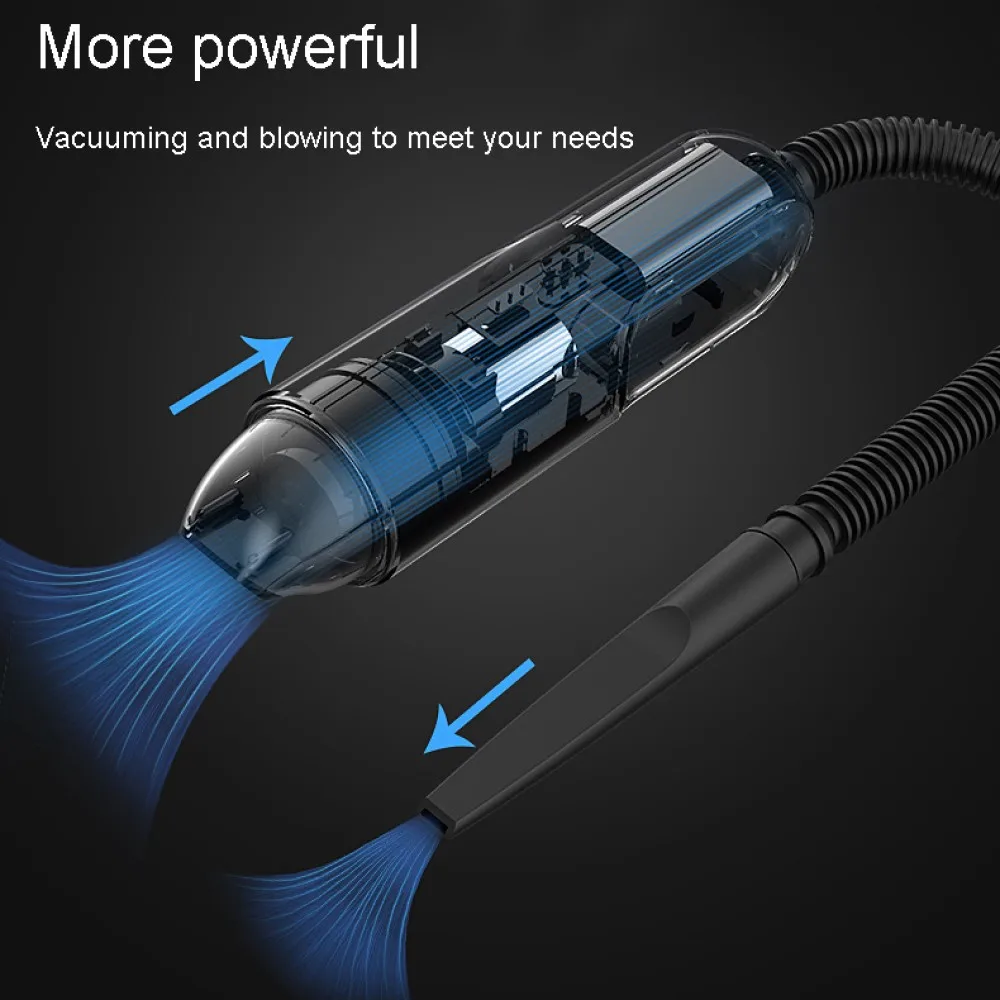 Автомобильный пылесос ручной портативный USB зарядка беспроводной 5200Pa робот для