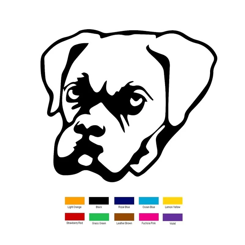 15*15 см собака боксёр коробка щенок голова автомобиля стикер для грузовика окна