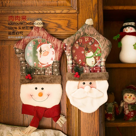 

D Christmas Wall Clock Christmas Decorative Wall Clock Electronic Clock American Christmas Arrange Hangings Snowman Old Man