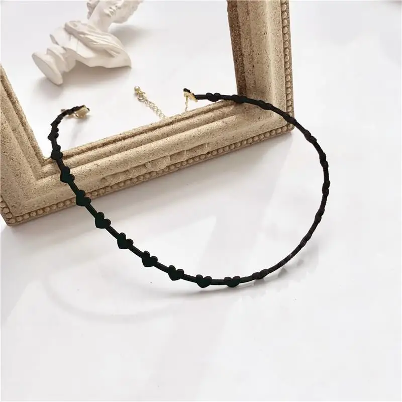 Черное Кружевное модное Колье чокер женский Бархатный Love Heart Chocker | Украшения и