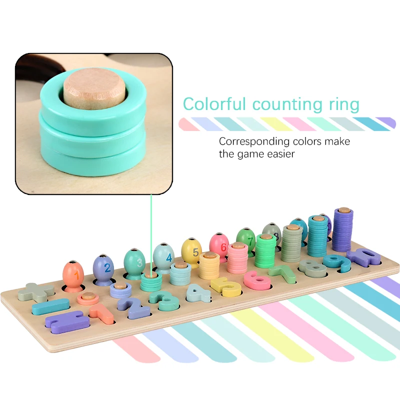 

Children Wooden Toys Early Education Teaching Math Montessori Materials Learn To Count Numbers Matching Digital Shape Match Toys