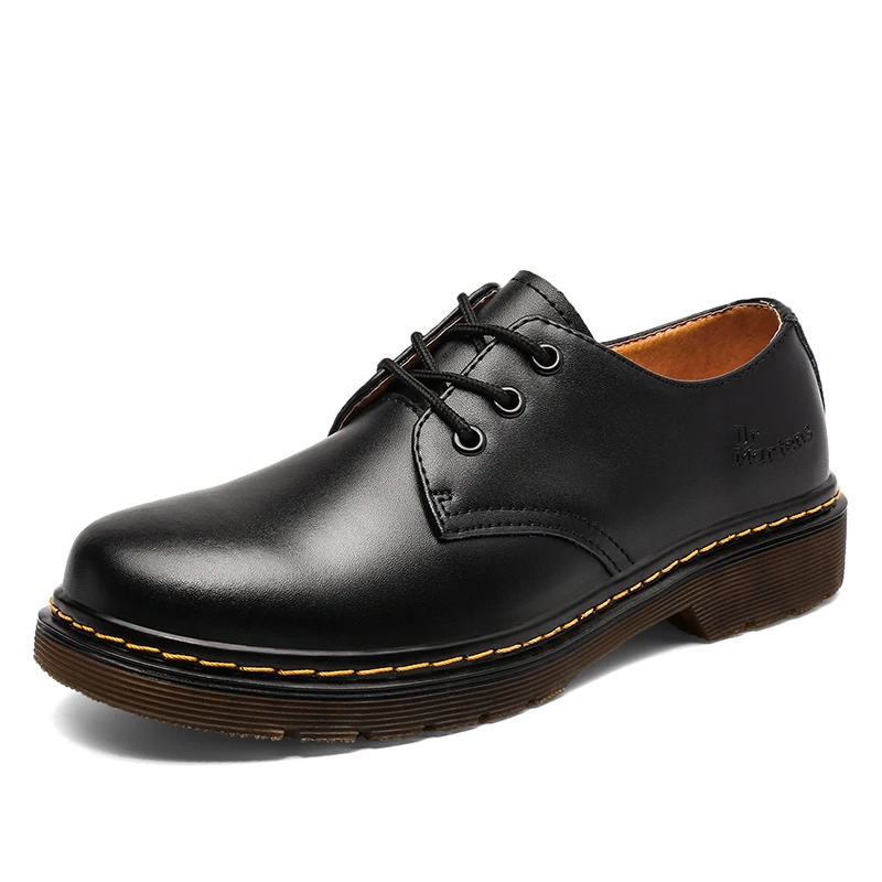 

Spring Autumn Women Flat Shoes Unisex Leather Shoes Fashion All-Match Casual Shoes Low-Cut Lace-Up Thick Bottom Loafers 2021 New