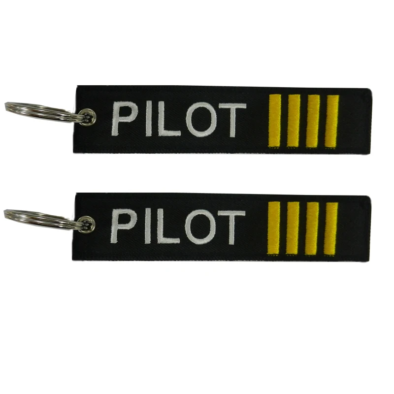 

Pilot Embroidery Keychain Motorcycle Flight Crew Tag Custom Remove Before Embroidery Tag
