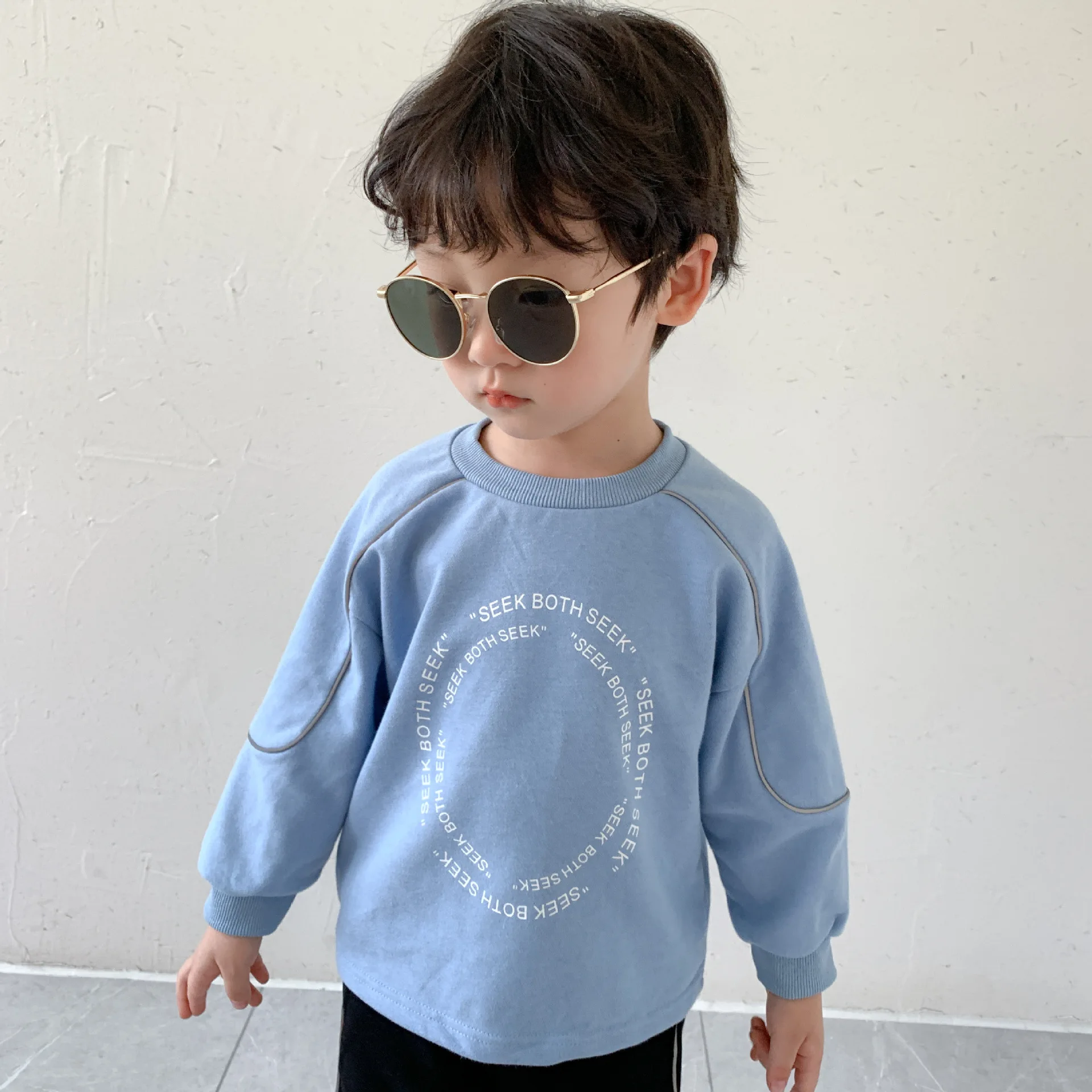 

WLG Boys Hoodies Kids Clothes Spring Autumn Reflective Letter Printed Long Sleeve Sweatshirt Baby Boy Casual All Match Hoodie