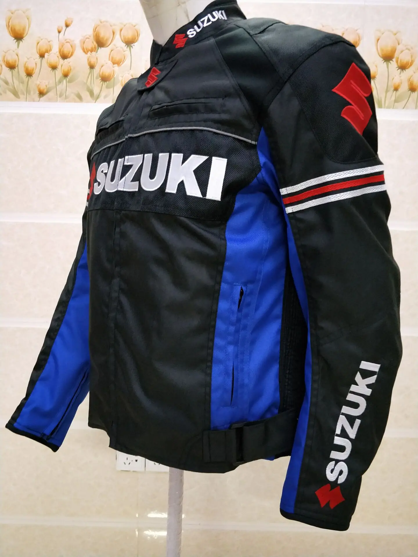 Новое поступление, профессиональные куртки для мотокросса для SUZUKI, ткань Оксфорд, куртки для мотогонок, ездовые куртки с защитой 5 шт