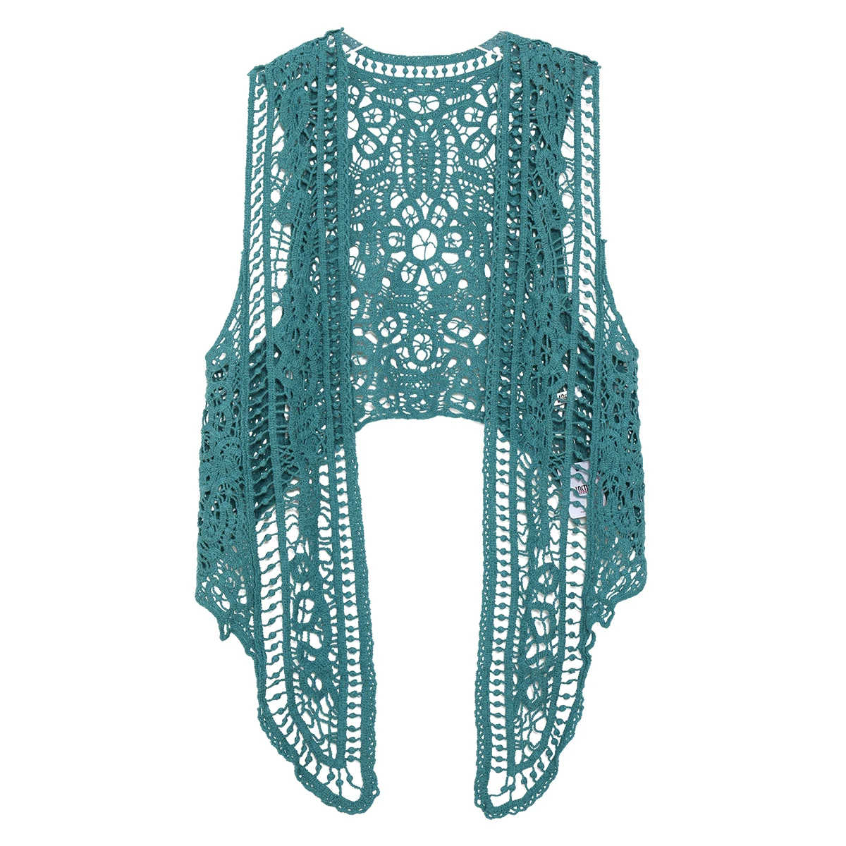 

Jastie Asymmetric Open Stitch Cardigan Summer Beach Boho Hippie People Style Crochet Knit Embroidery Blouse sleeveless Vest 2021