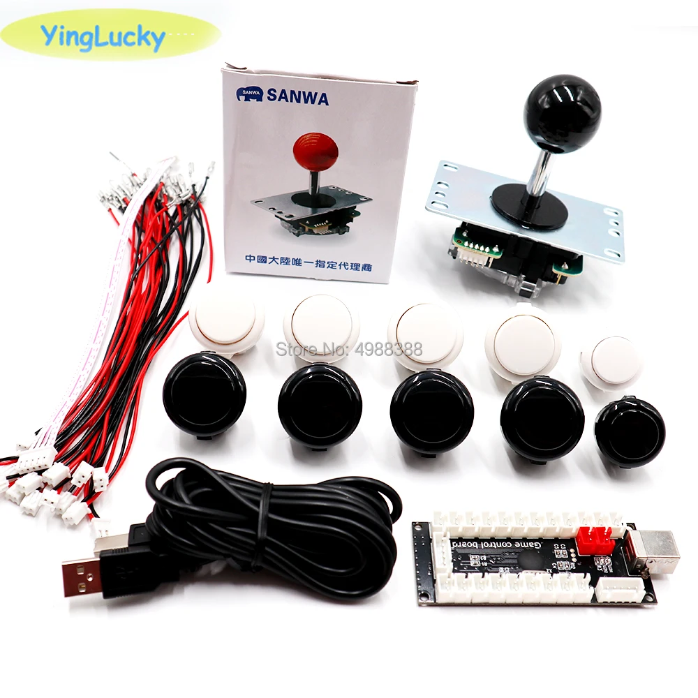 Аркадный джойстик DIY Kit Sanwa Джойстик 8YT OBSF 24 мм аркадный Набор USB ПК энкодер для