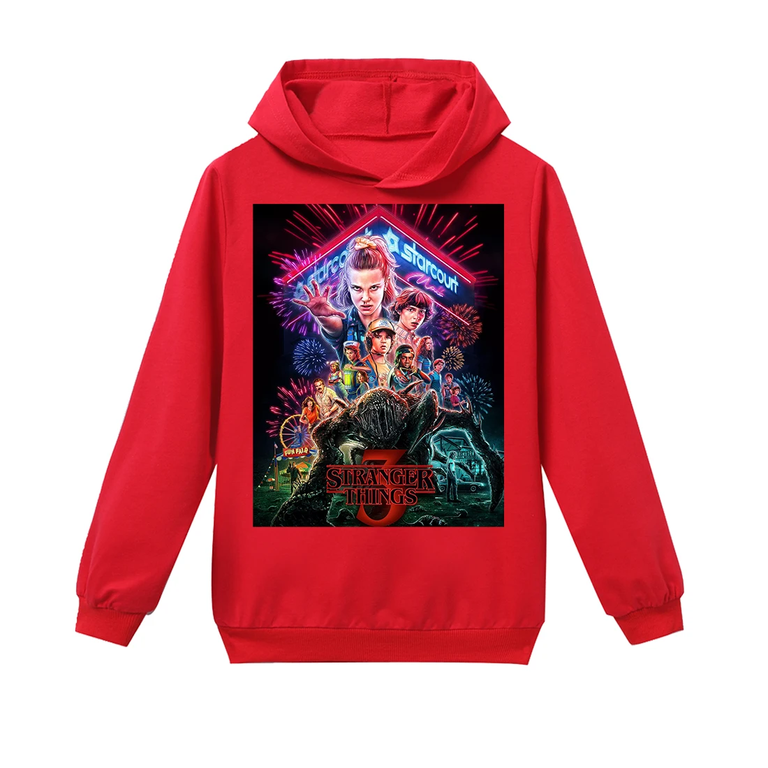 100% хлопковые толстовки с капюшоном странные вещи Одежда для маленьких мальчиков